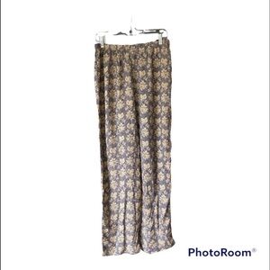 Vintage Blue floral 100% Rayon wide leg size 2X